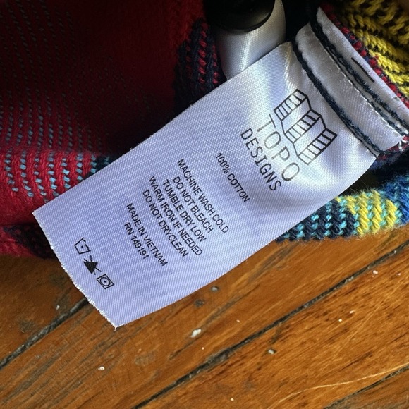 Topo Designs Mountain Heavyweight Knit Button Shirt Multicolor Plaid Men Medium - Picture 6 of 11